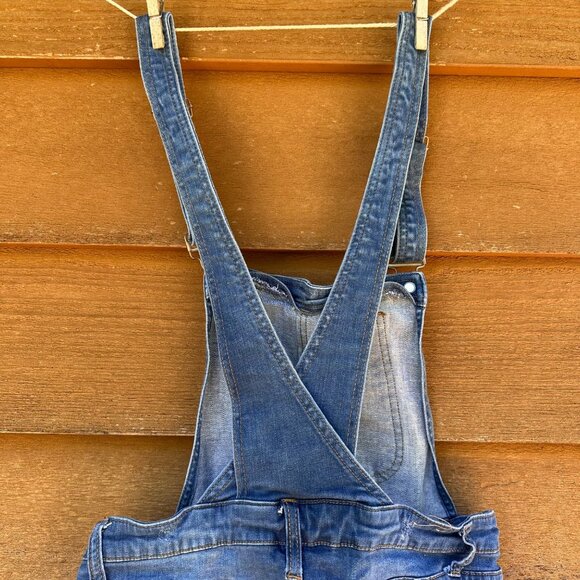 I & M Jeans Denim Overalls Shorts Cuffed Jean Shorts Size L - Picture 6 of 10